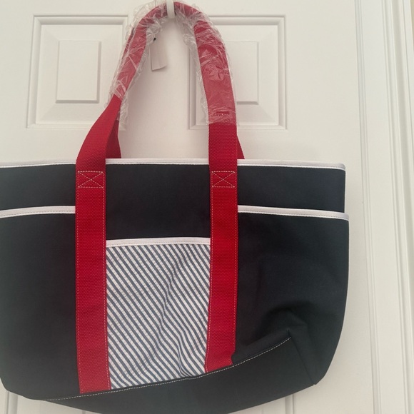 NWT Talbot’s East Coast Nantucket Tote Bag with Red Straps - Picture 4 of 5
